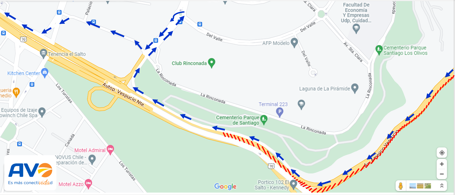 Mapa desvío